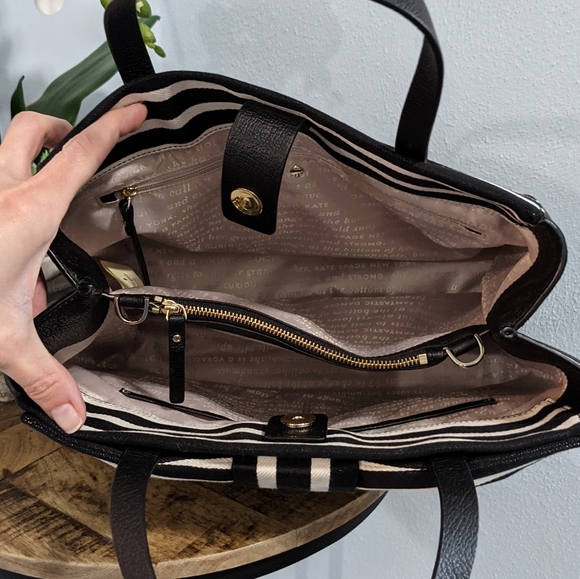 Kate Spade Brigette olive drive stripe satchel - Picture 7 of 11